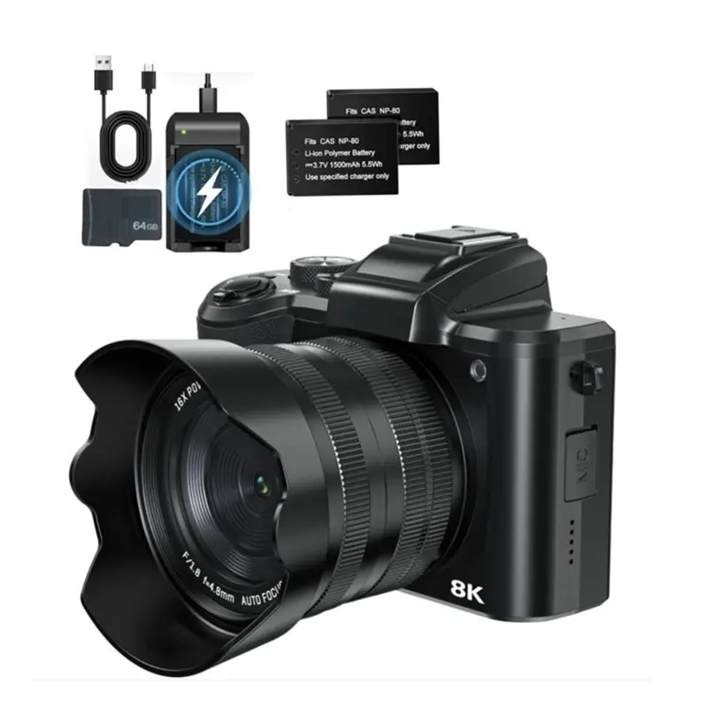 

JABS-8K Digital Camera With 64GB Card 88MP Autofocus Photography Cameras With Wifi & Touch Screen 16X Zoom Vlogging Camera