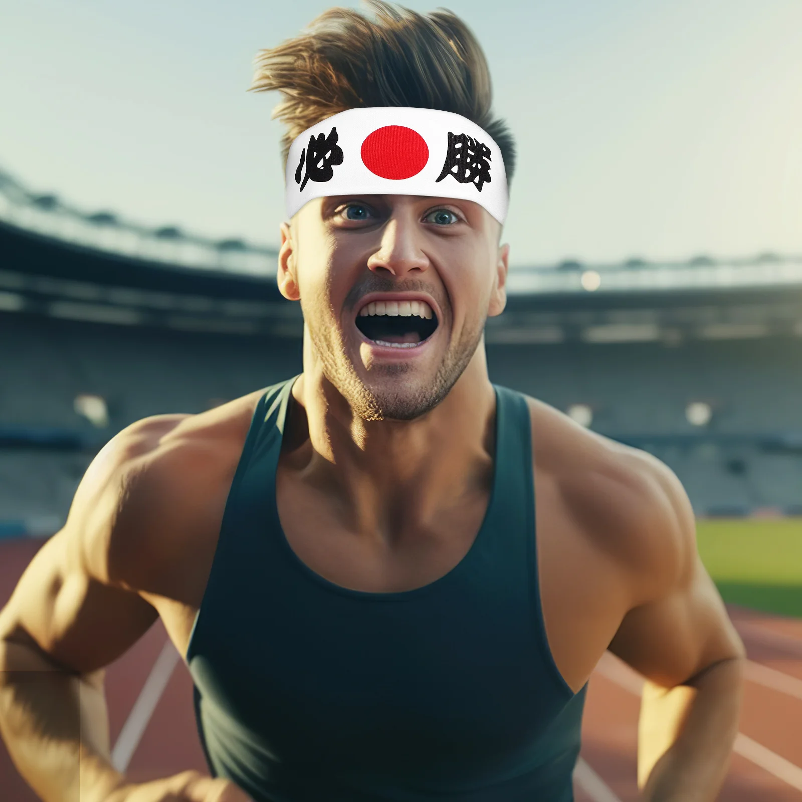 Martial White Headband-Headband (Must Win) Sushi Chef Headwear Bands Running Samurai Cloth Japan Wide Man