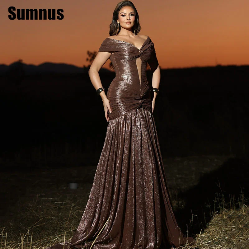 

Sumnus Elegant Mermaid Evening Dresses Off Shoulder Floor-Length Formal Occasion Dresses فساتين سهرة Customized
