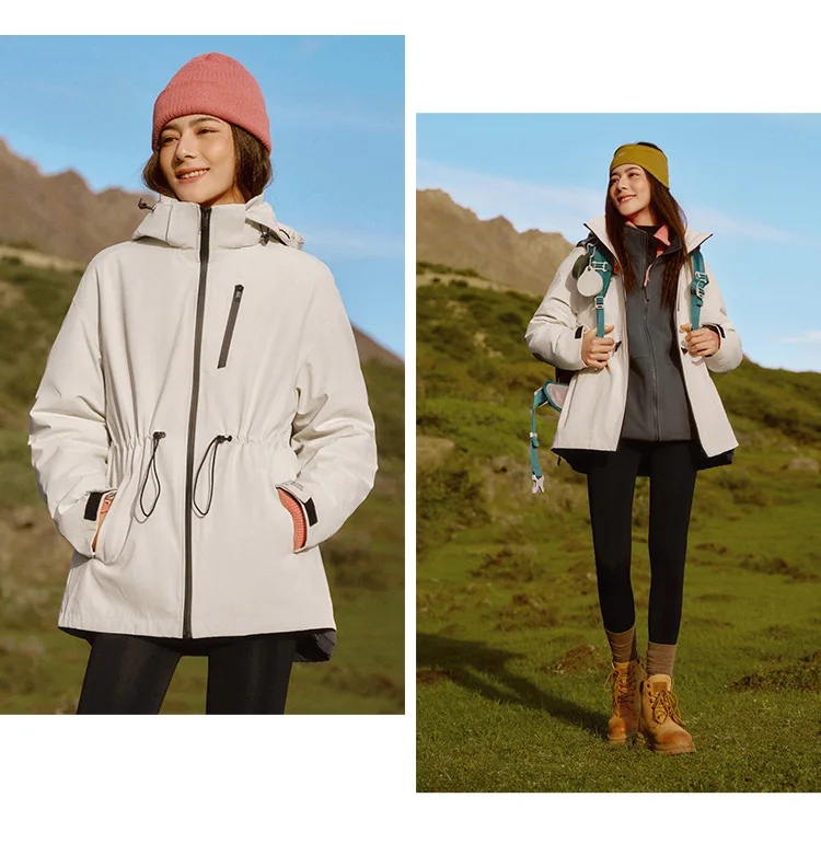 Semir Down Jacket Women 2026 New Two-Piece Three-in-One Outdoor Travel Daily Waterproof Oil-proof Stain-proof Woman Winter Coat