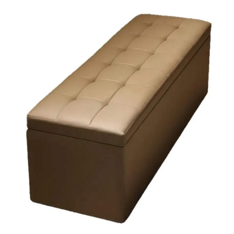 Compact Storage Bench for Salon Waiting Area Shoe Changing Stool Simple Lounge Seat with Hidden Compartment for Hairdresser
