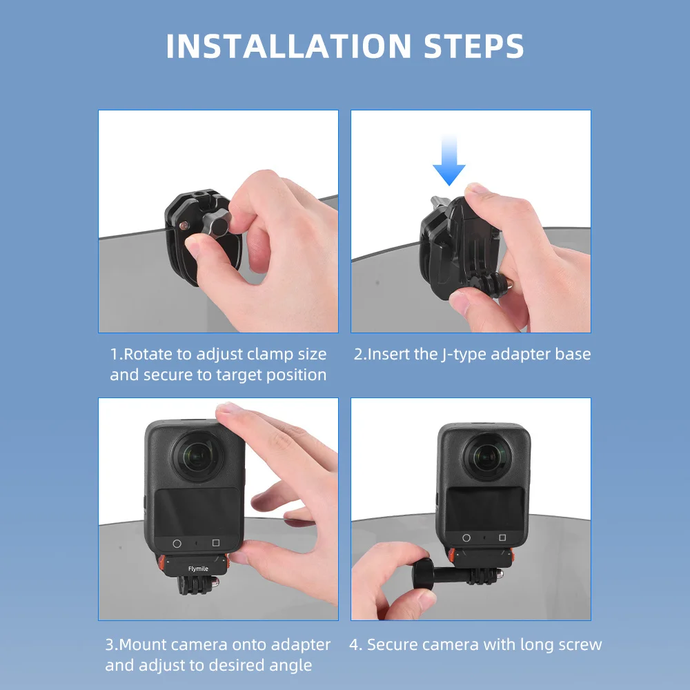 Per DJI OSMO 360/Insta360 ACE Serie Moto Parabrezza Montaggio Clip POV Supporto OSMO Action 3/4/5 Pro/Per Gopro Hero Universale