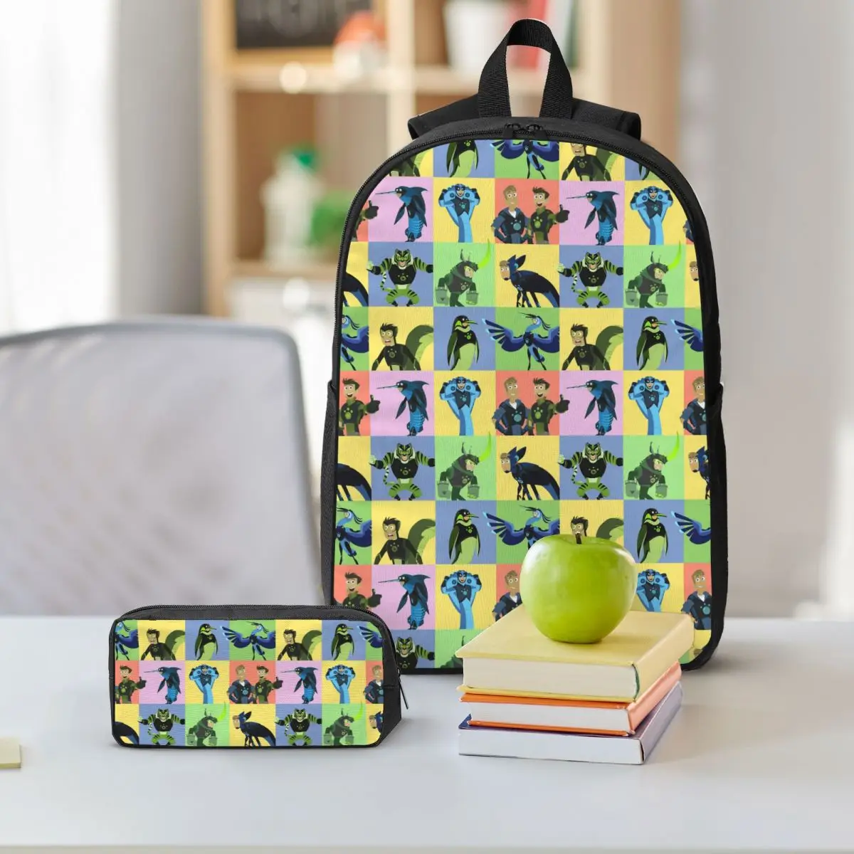 

Wild Kratts Creature Powers Backpack Boys Girls BookBag School Bag Computer Shoulder Bags 3ps Insulated Lunch Bag Pencil Case