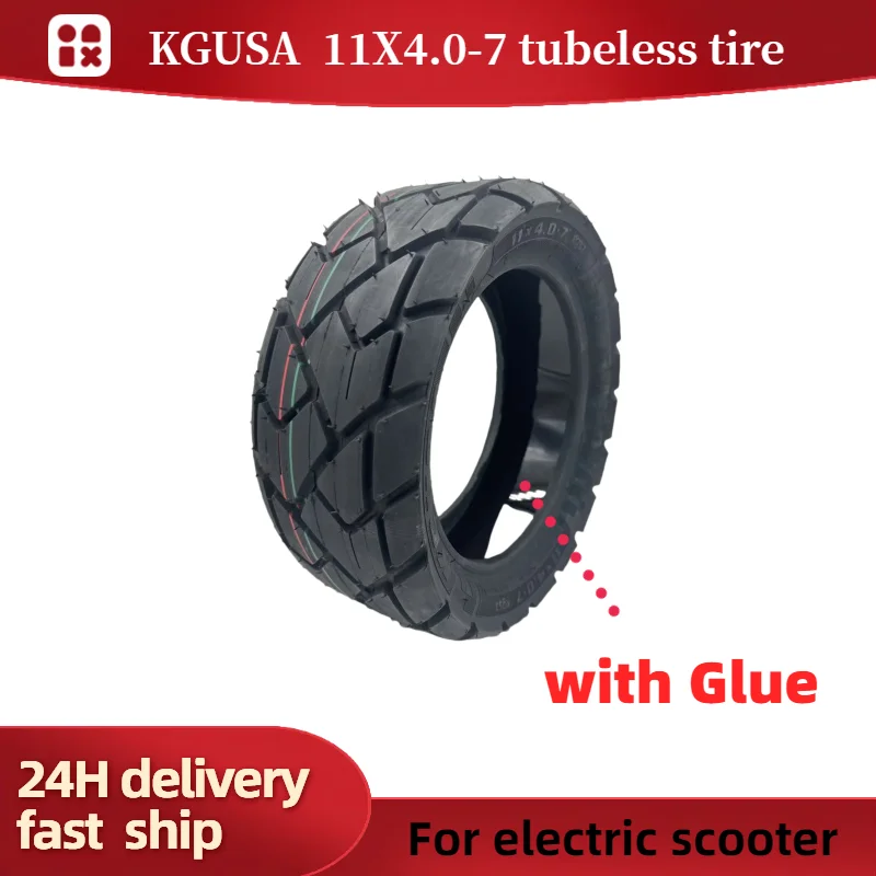 

12 Inch 11x4.00-7 Tubeless Off-Road Explosion-Proof Rubber with Glue Tyre For Segway GT1 GT2 Electric Scooter Tire