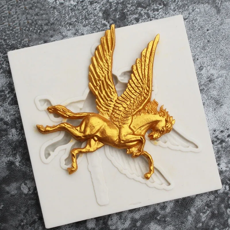 Pegasus Horse Silicone Mold Cake Border Fondant Mold Cake Decorating Tools Sugarcraft Chocolate Gumpaste Mold