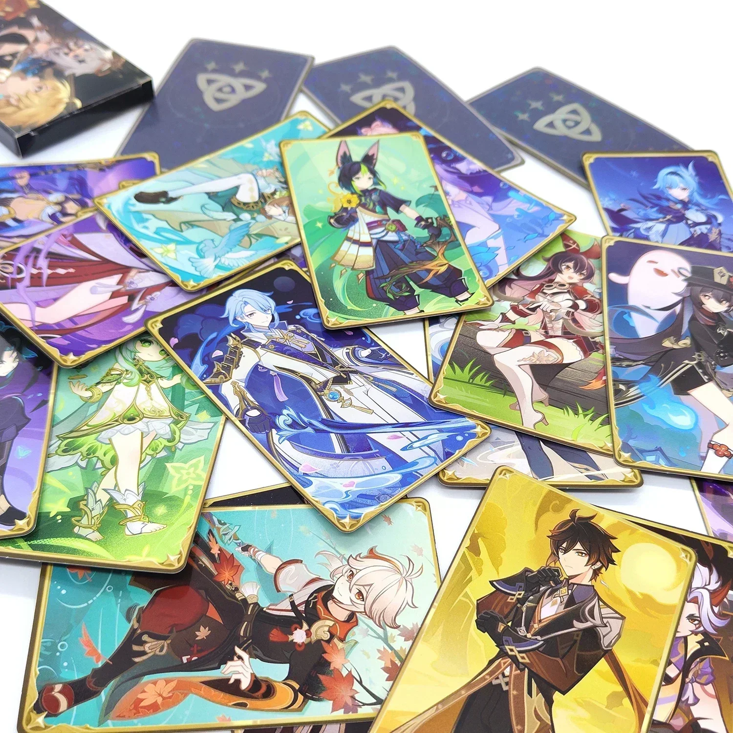 29 Pieces Hot Game Impact Genius Invokation TCG Diluc Klee Ganyu Collei Keqing Mona Noelle Character Cards for Fans Gift