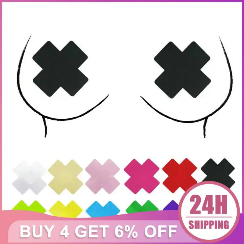 Sexy Chest Stickers 1Pair Intimates Accessories Satin Chest Pad Disposable For Women Cross Shape Nipple Covers Invisible