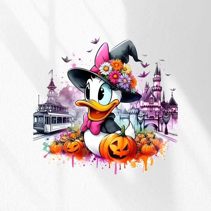 

Daisy Spooky Pumpkin Creative Car Sticker Halloween Ornament UV Printing for Electric Car Wheel Eyebrow DIY Holiday Decor