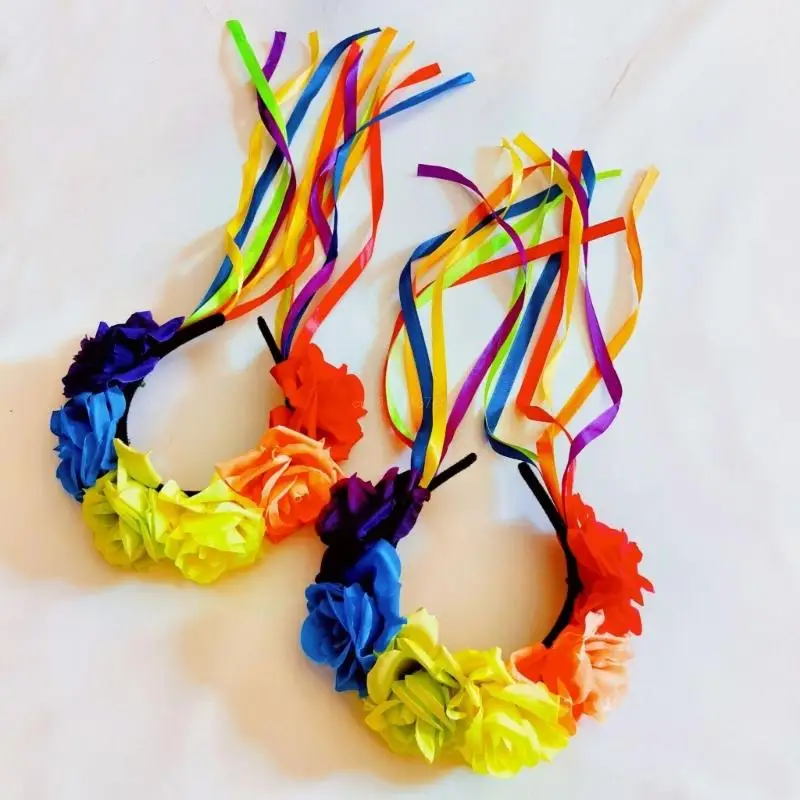 Diadema festiva con cinta para multicolor para niños y adultos X4YC