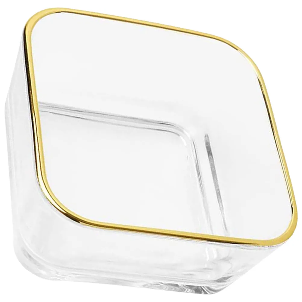 Glass Paper Clip Holder Gold Edge Desktop Organizer Paperclip Dispenser Storage Bowl Office Desk Accessory Marine Corp Birthday