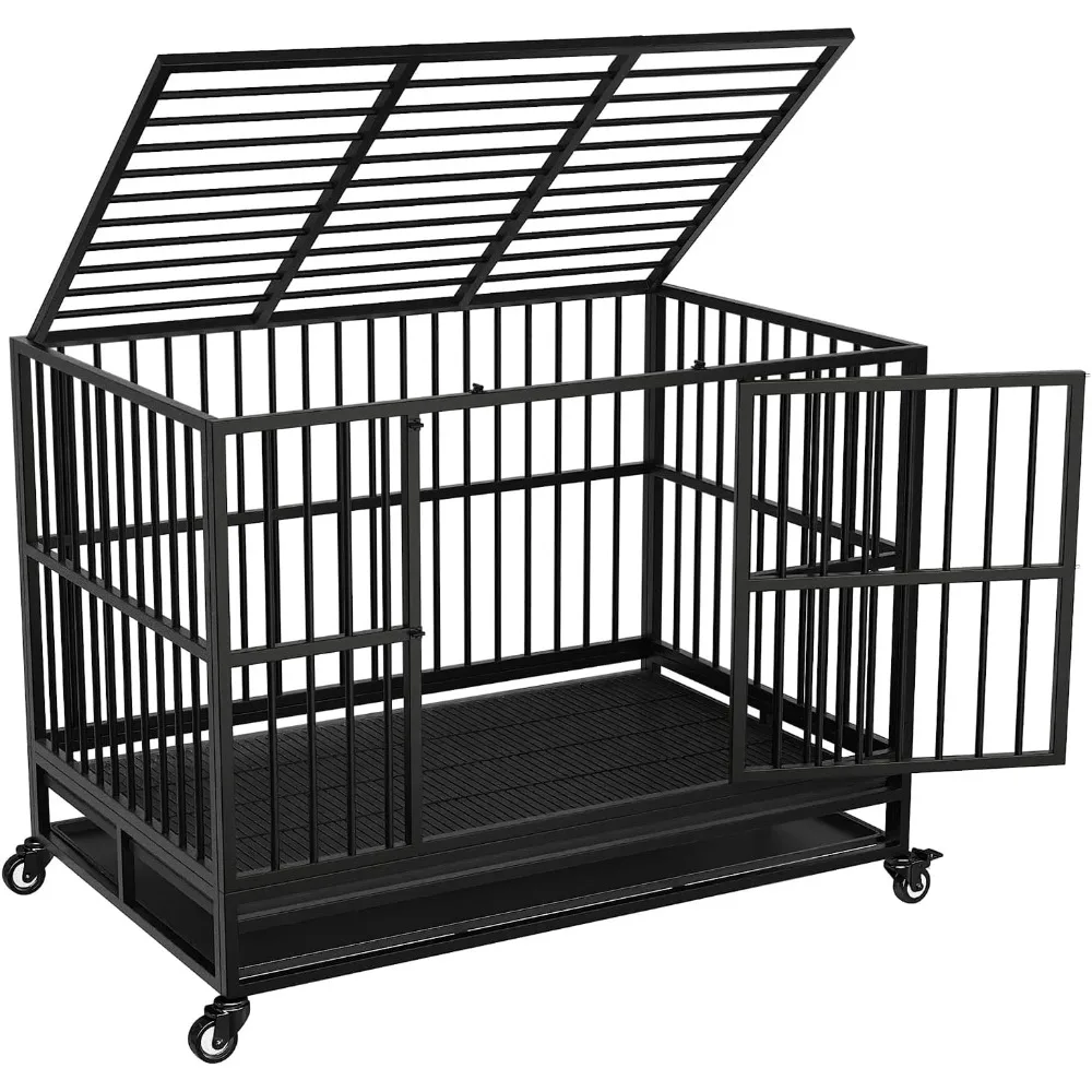 

Heavy-Duty Farmhouse Furniture Dog Crate – XL Indoor Kennel for Medium to Large Dogs with Double Doors | Stylish Large Dog Cage