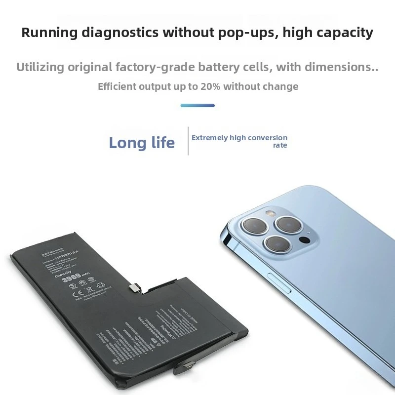 بطارية جديدة عالية الجودة طويلة العمر بطارية شحن سريع من الكوبالت النقي مناسبة لبطاريات بديلة IPhone11/Pro/Pro Max