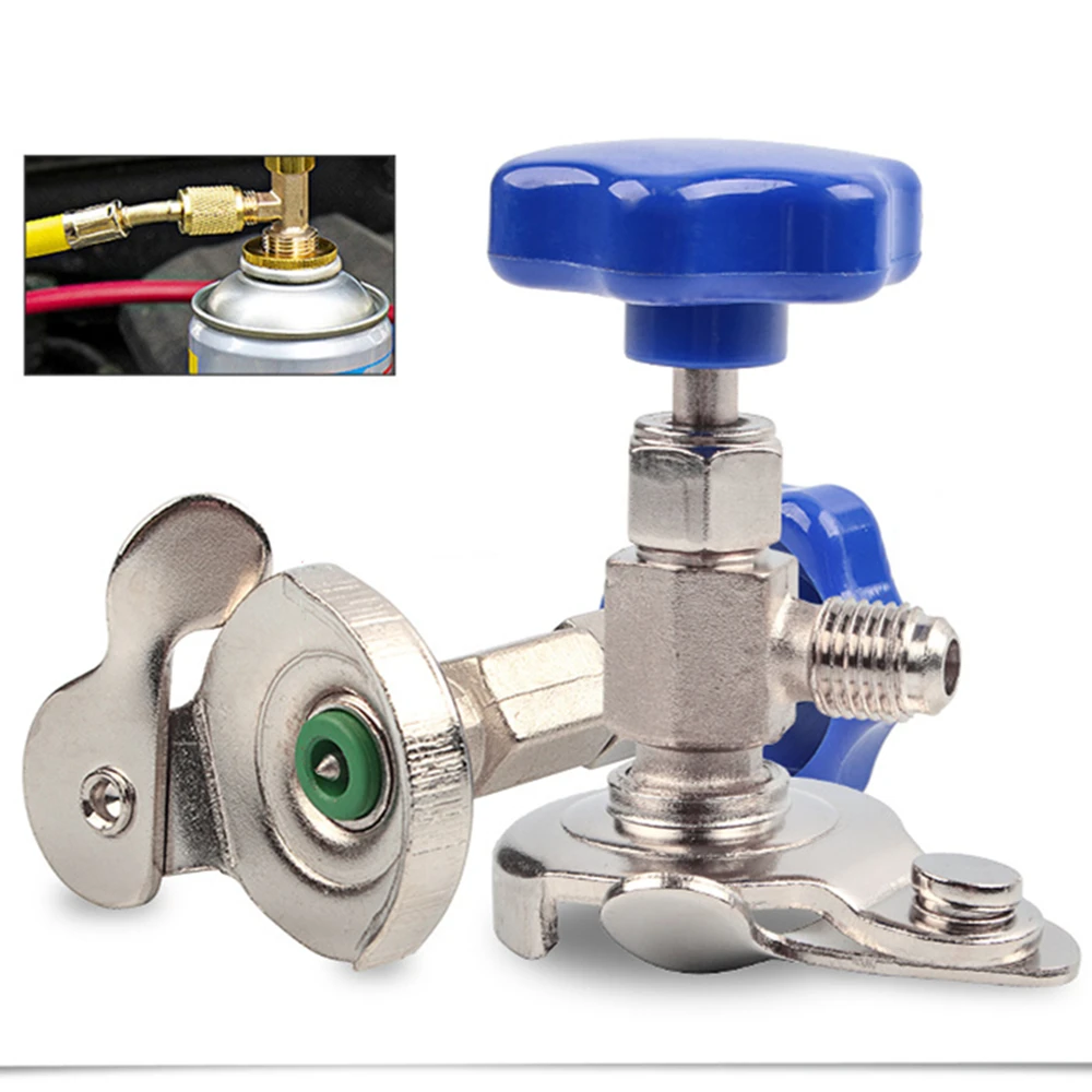 Freon r134a otwieracz zaworów uniwersalny R22 R600 R12 R410a kran na butelce do samochodu może podłączyć Adapter do instalacji g