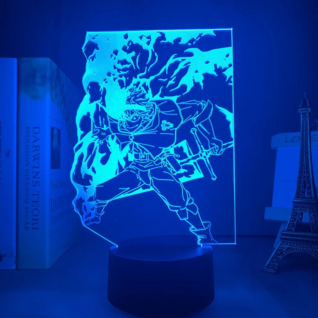 Acrylic 3d Lamp Anime Black Clover Glowing Stand Asta Action Figure for Bed Room Decor Colorful Nightlight