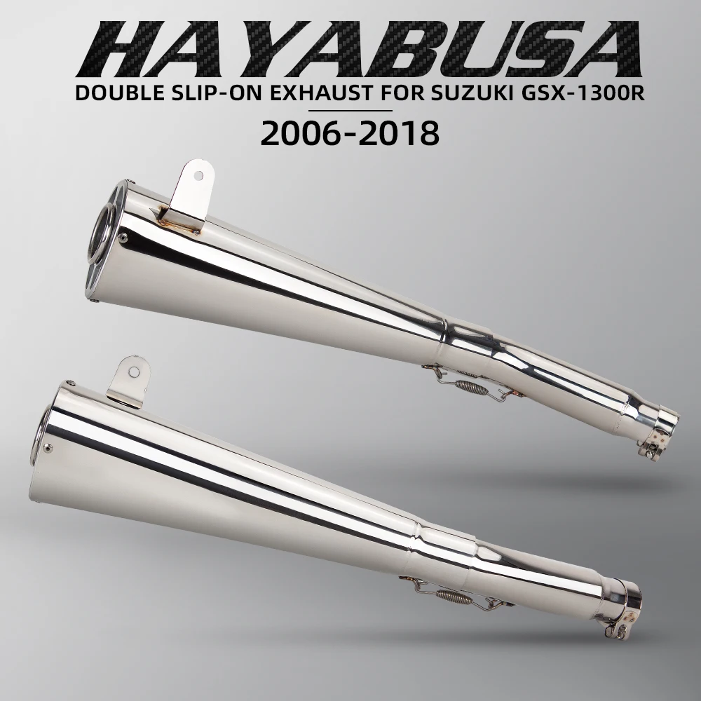 

Выхлопная труба мотоцикла с двойным выпуском, среднее звено, соединительный глушитель для Suzuki Hayabusa GSX1300R GSXR1300, трубка 2006-2018
