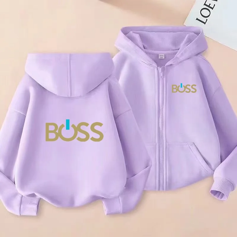 

3-12Yrs Loose Kids Cardigan Letter Zipper Style Leisure Sweatshirt Fashion Sportswear Hoodie Clothes Girls Boy Coat Charming Top