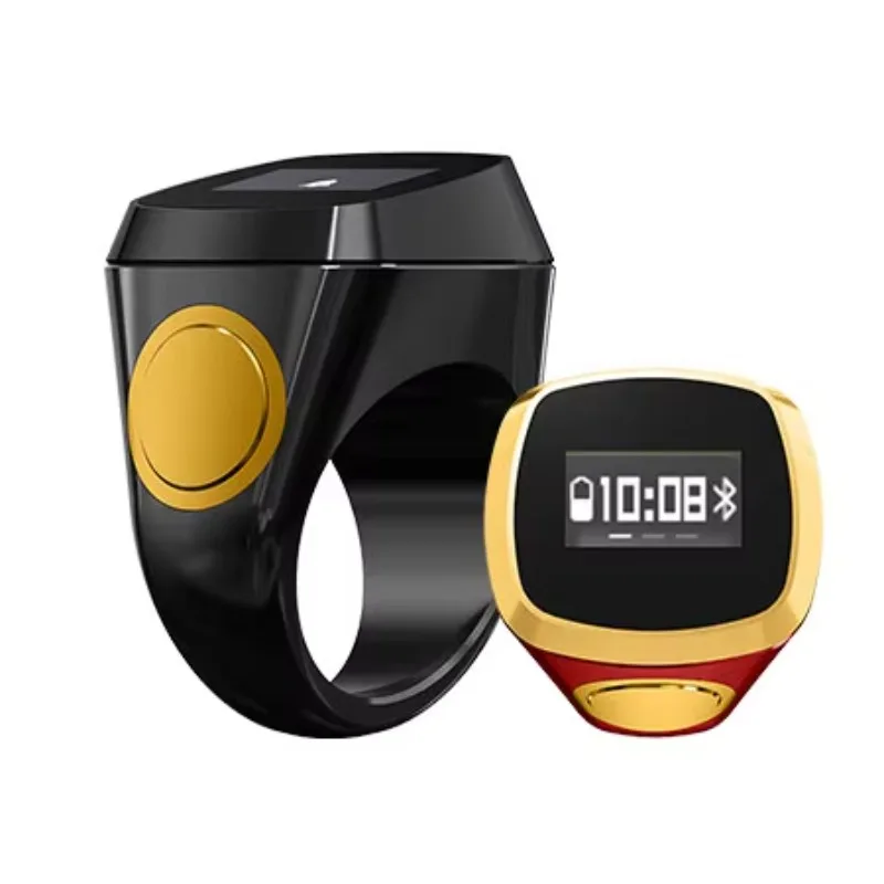 

New Smart Prayer Ring for Arab Worship Count Point to Mecca Time Display Prayer Reminders Compass Muslim Counter R100 Smart Ring