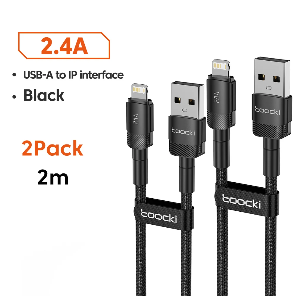Toocki USB-Kabel für iPhone 14 13 12 Pro Max X XS XR 8 7 Plus iPad Schnellladegerät Aluminium iP-Kabel für iPhone-Datenkabel