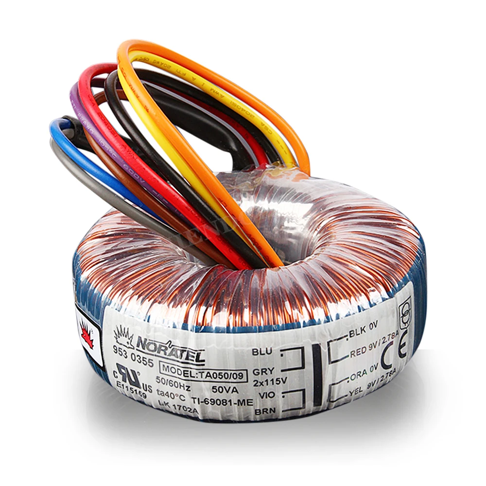 

T-030 NORATEL 50W Dual 6V 9V 12V 15V 25V 55V Imported Toroidal Transformer 50VA