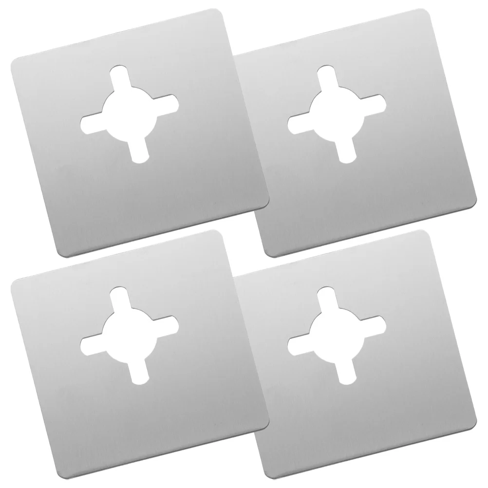 

4pcs Door Repair Board Stainless Steel Deadbolt Cover Plates for Knobs Latch Guard Hole Reinforcement Strike Plates