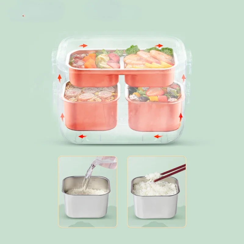 Cooking Electric Lunch Box Plug-in Electric Heating Insulation Rice Cooker Self-Heating Bento Box Office Heating up Appliance