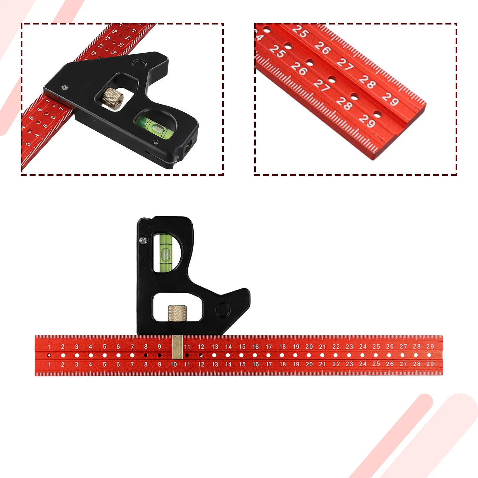 

1pc Angle Ruler Stainless Steel Multifunctional Combination Square Long Movable Square 400/300/600mm Tools Accessories