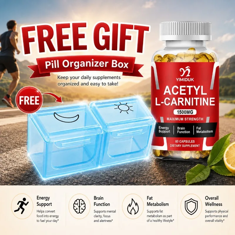 Cápsulas de Acetil L-Carnitina de Alta Potencia YIMIDUK, Favorecen el Mejor Estado de Ánimo, la Eficiencia Metabólica y la Concentración para Adultos