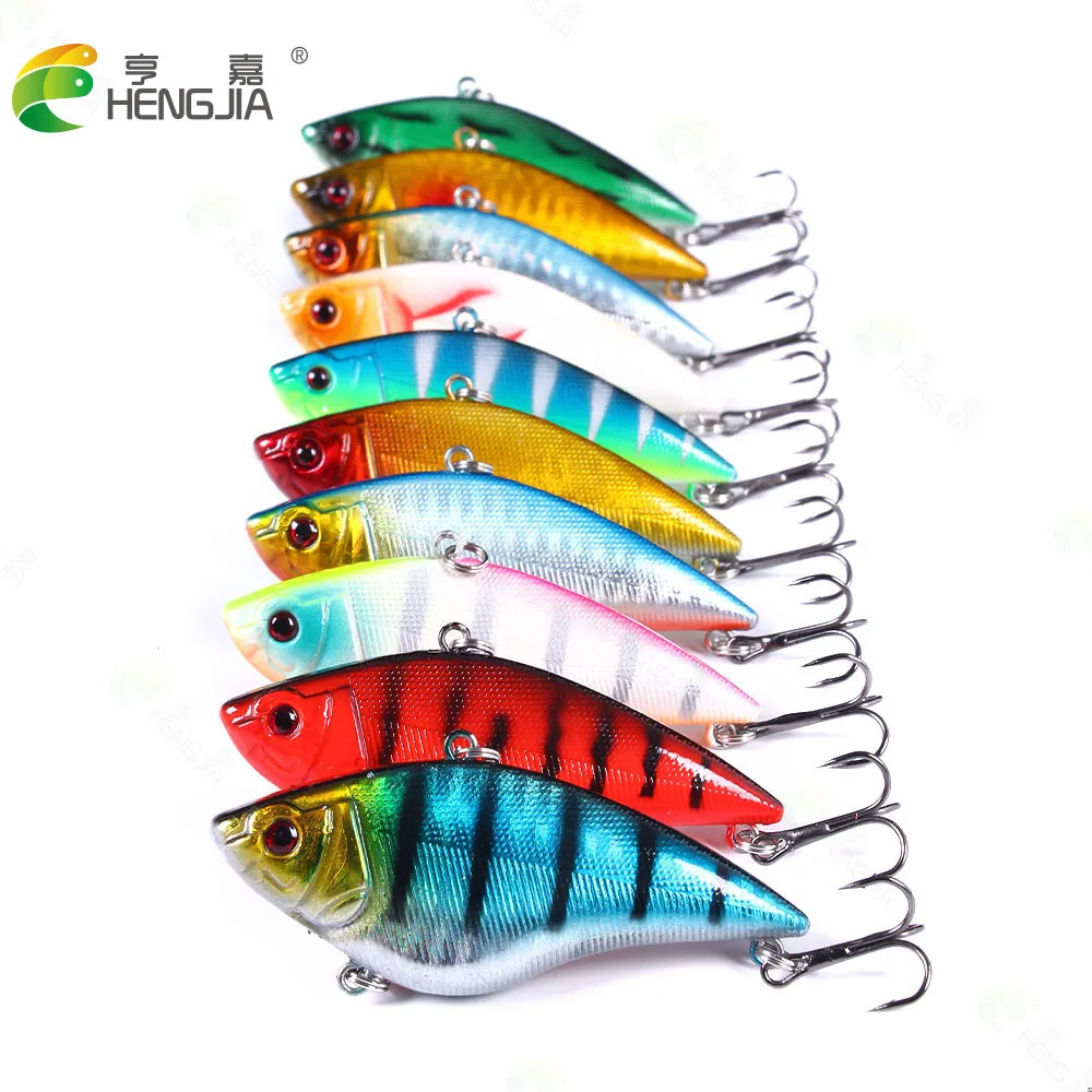 Fishing Gear VIB Lure Bait Trout Bass Predatory Fish Bait Laser Stamping Plastic Fishing Bait Dying Shake Vibration Temptation