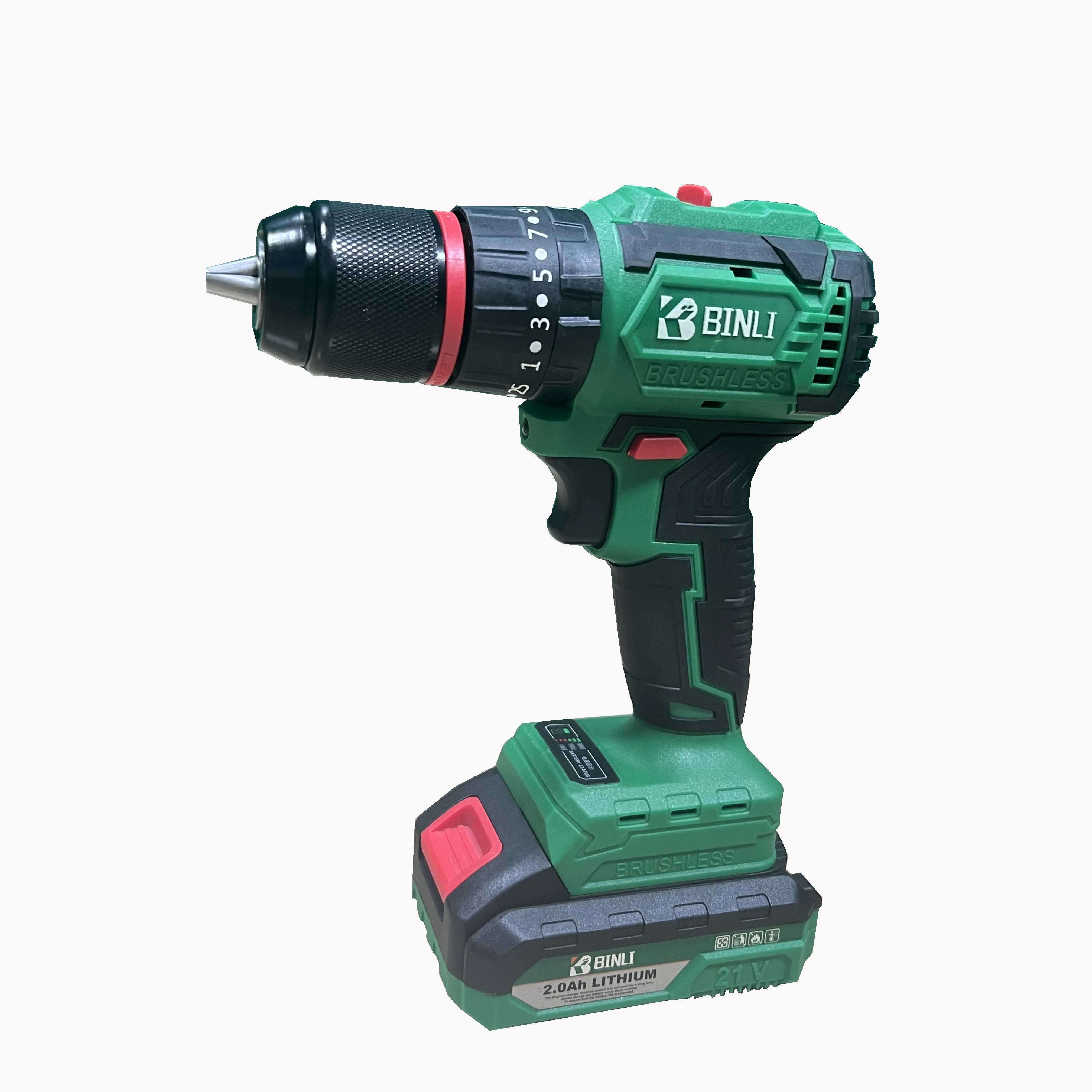 

Brushless DrillLarger Motor Brushless 13mm Steel Chuck Heavy Quality Battery Cordless Electric Impact Drills0