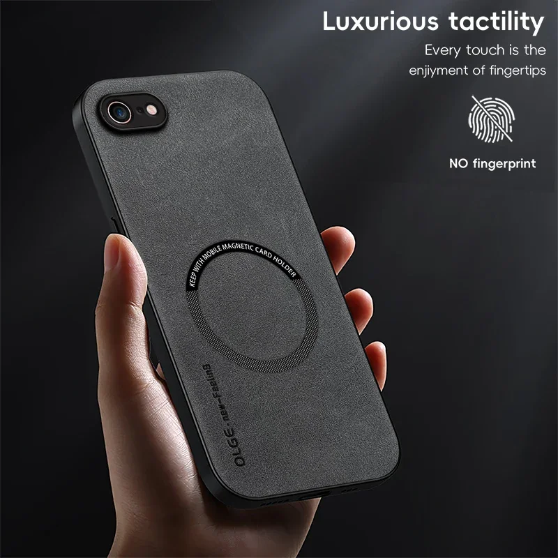 Magnetische Retro-Lederhülle für iPhone 17E Kabellose Lade-Handyhülle für iPhone 16E – Detail 6
