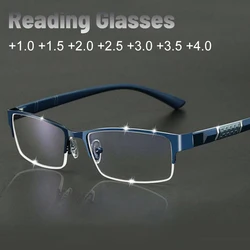 Anti-radiation Reading Glasses Men Half Frame Presbyopia Eyewear TR90 spring leg Eyeglasses Diopters +1.0 To +4.0 Business Gafas