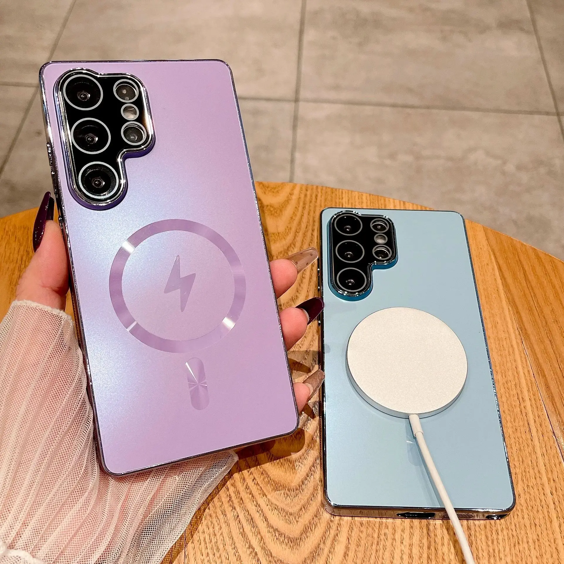 عدسة زجاجية حماية AG ماتي المغناطيسي ل Magsafe جراب هاتف لسامسونج S25 S24 S23 S22 الترا شحن لاسلكي غطاء بلوري #5