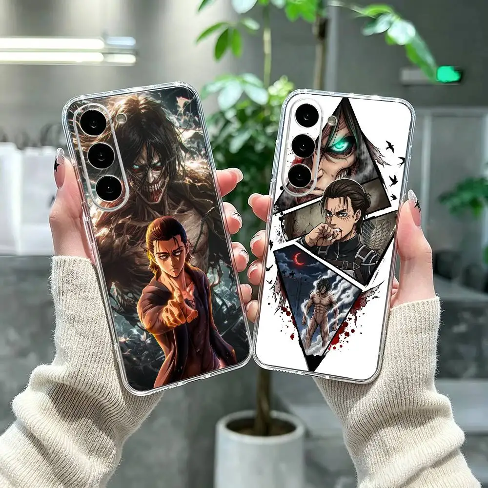 Attack On Titan Eren Yeager Anime Clear Phone Case for Samsung A71, A70, A52, A51, A40, A30, A20