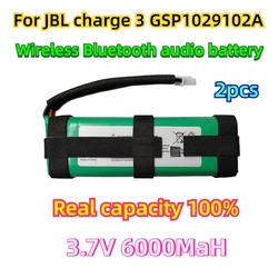 2pcs For JBL charge 3 GSP1029102A Wireless Bluetooth audio battery New 3.7v 6000mah Real capacity 100%