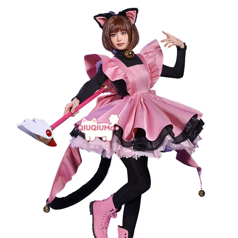 Cardcaptor Sakura Cosplay Costume Anime Sakura Kinomoto Role Playing Cute Black Cat Thunder Outfit Outfit for Women Comic Con - view 5