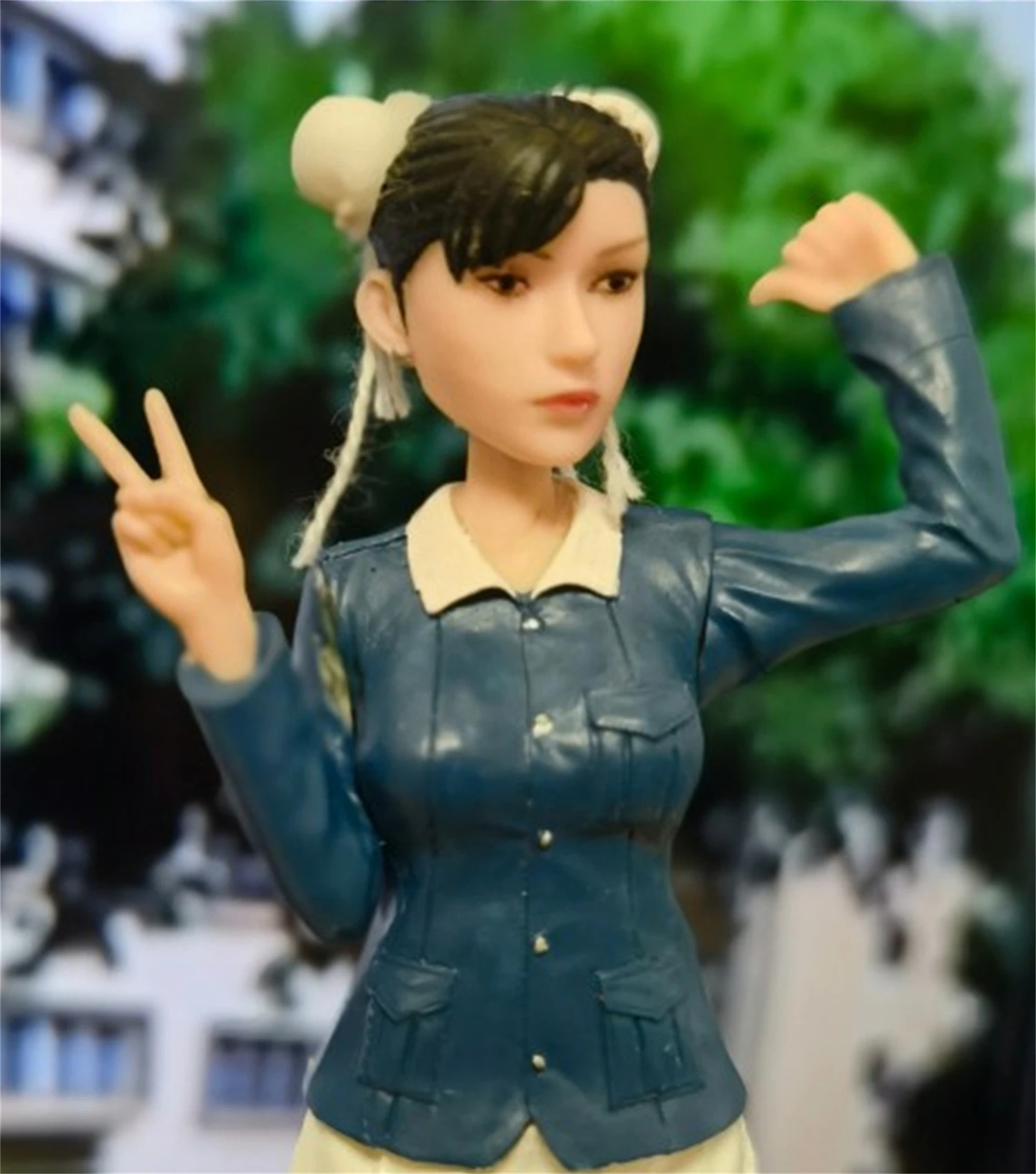 

1/12Statue 6Inch Changeable Doll Static Model Ornament Mini Asian star Head Carving Female Soldier Chun-Li Action Figure Body