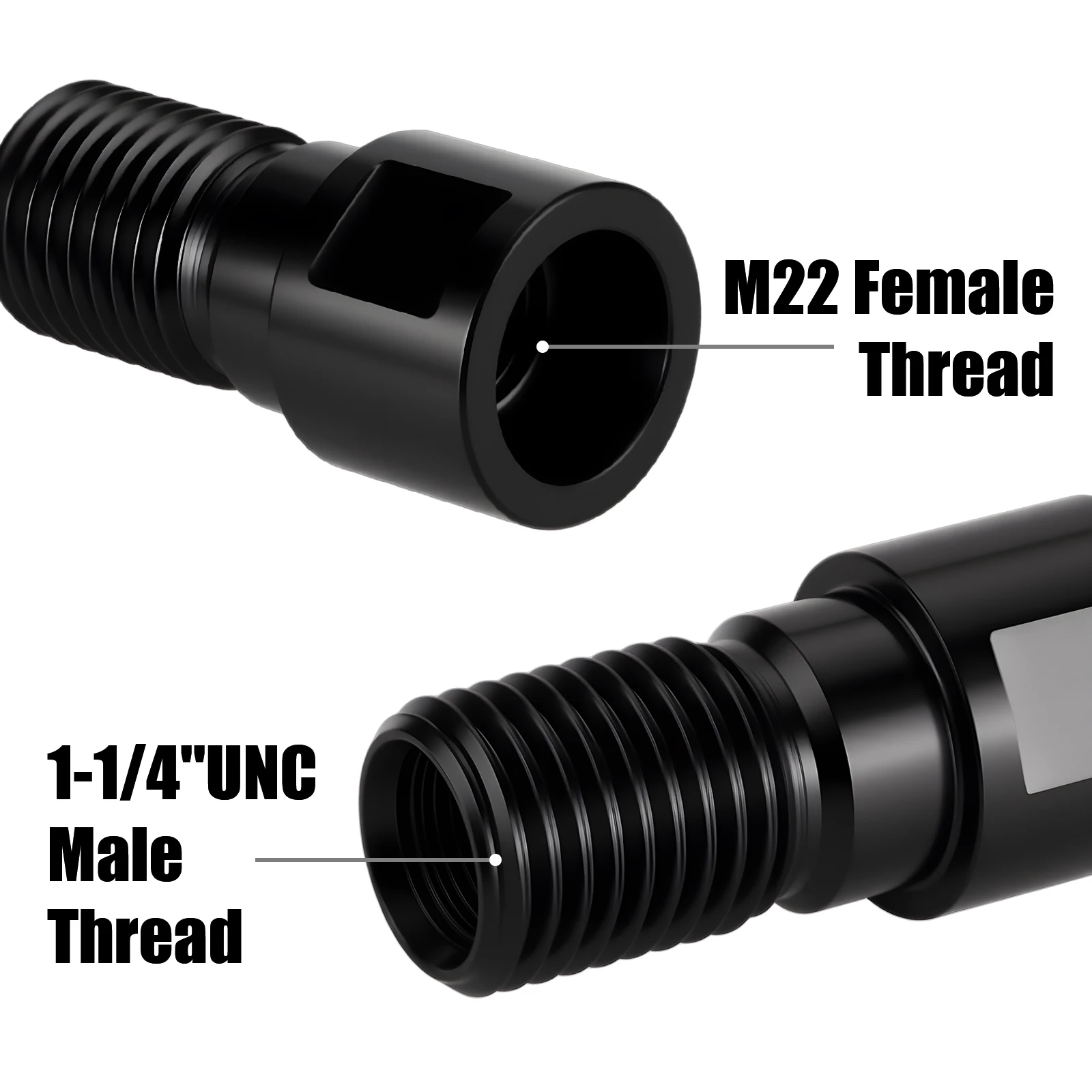 1PC Threaded Adapter M22 Internal Thread to 1-1/4-UNC External Thread,Made of 40Cr Material, Ensuring Reliable and Safe Drilling