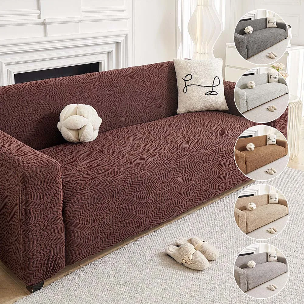 

Elastic Jacquard Sofa Slipcover Non-slip Couch Cover Sectional L Shape Sofa Furniture Protector for Living Room 1/2/3/4 Seaters