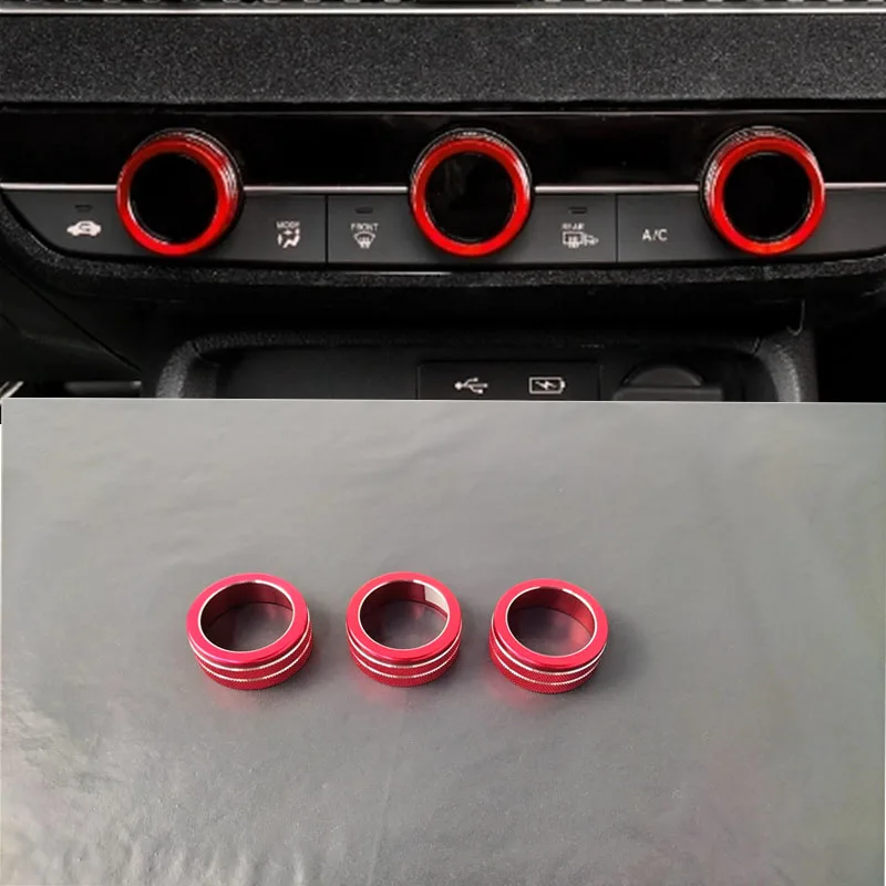 3Pcs/Lot Aluminum Alloy For 2023-2025 Honda CR-V CRV CR V Central Control Ac Air Conditioning Knob Heat Switch Button Cover
