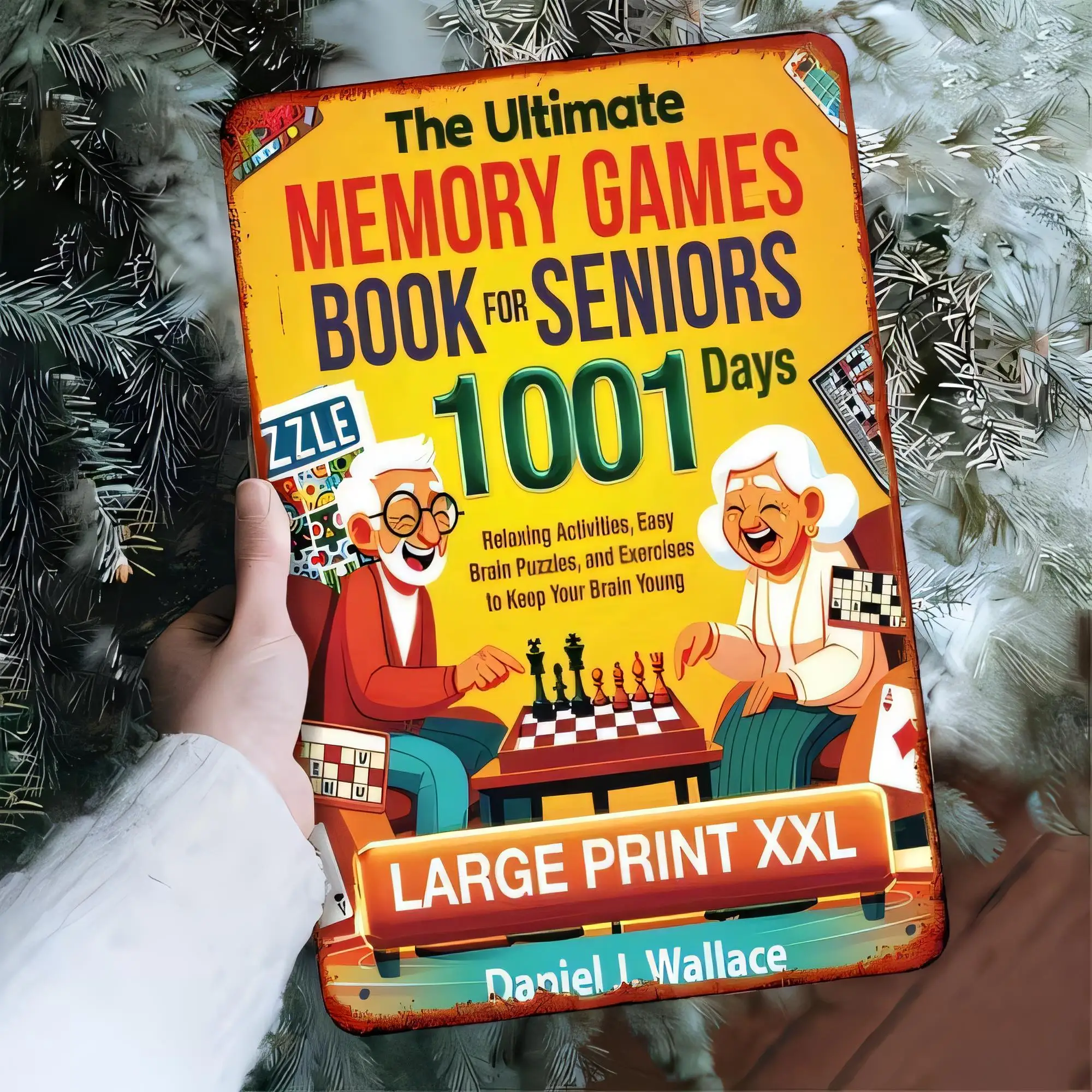 Tin Sign Vintage The Ultimate Memory Games Book for Seniors 1001 Days Large Print XXL Relaxing Activities Easy Brain Puzzles Ret