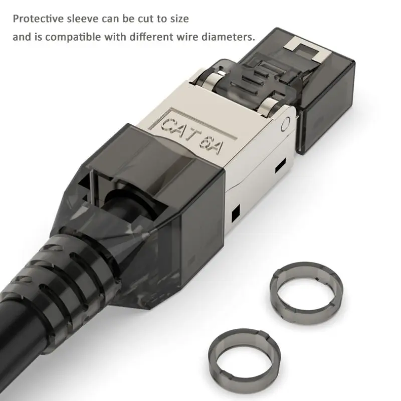 Linkwylan CAT6A CAT7 RJ45 Modular Ethernet Cable Plug Shielded Connector Field Termination Reusable Shielded STP for 22-26AWG