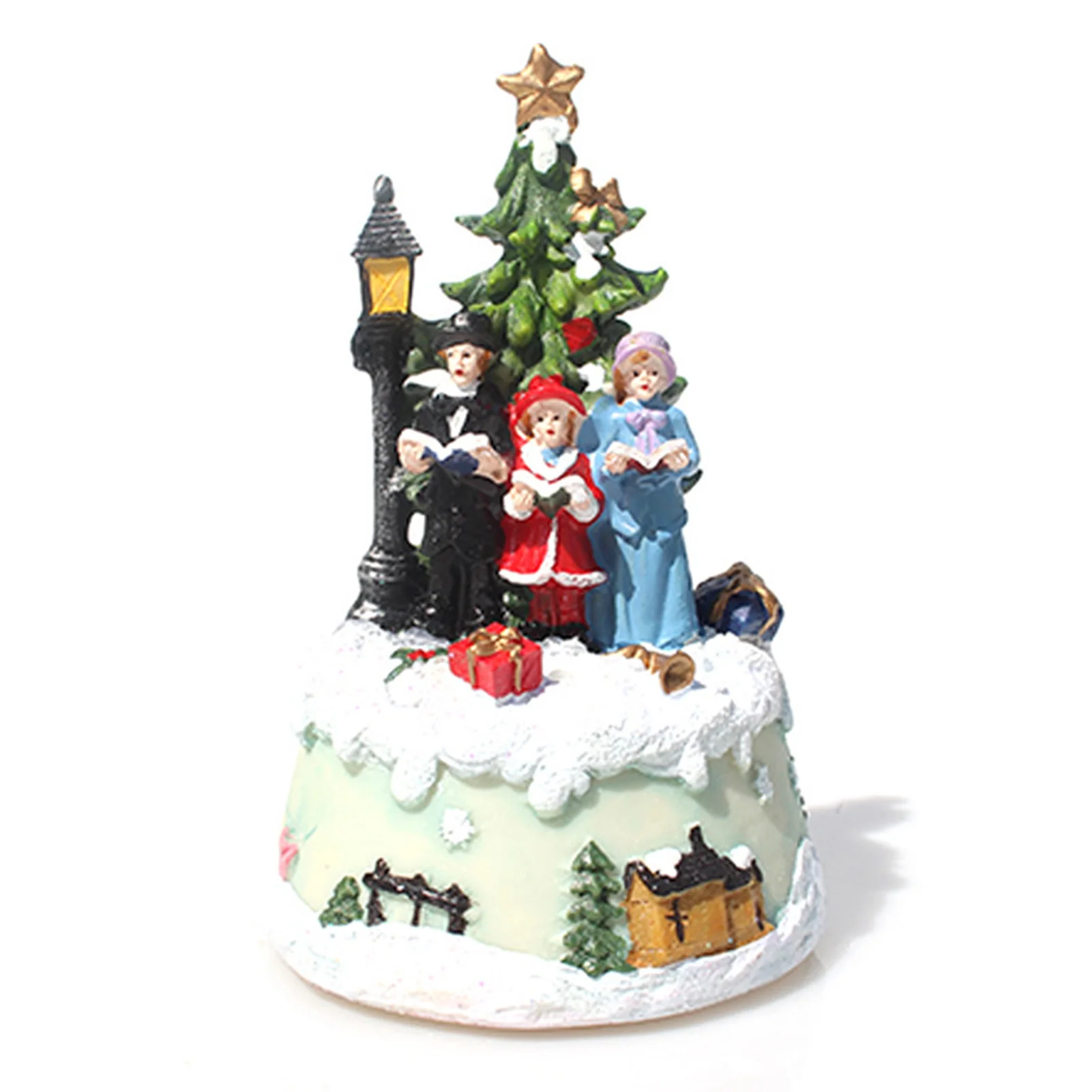 Christmas Village Musical Houses Resin Xmas Musical Glowing House Decorations Perfect Addition to Your Christmas