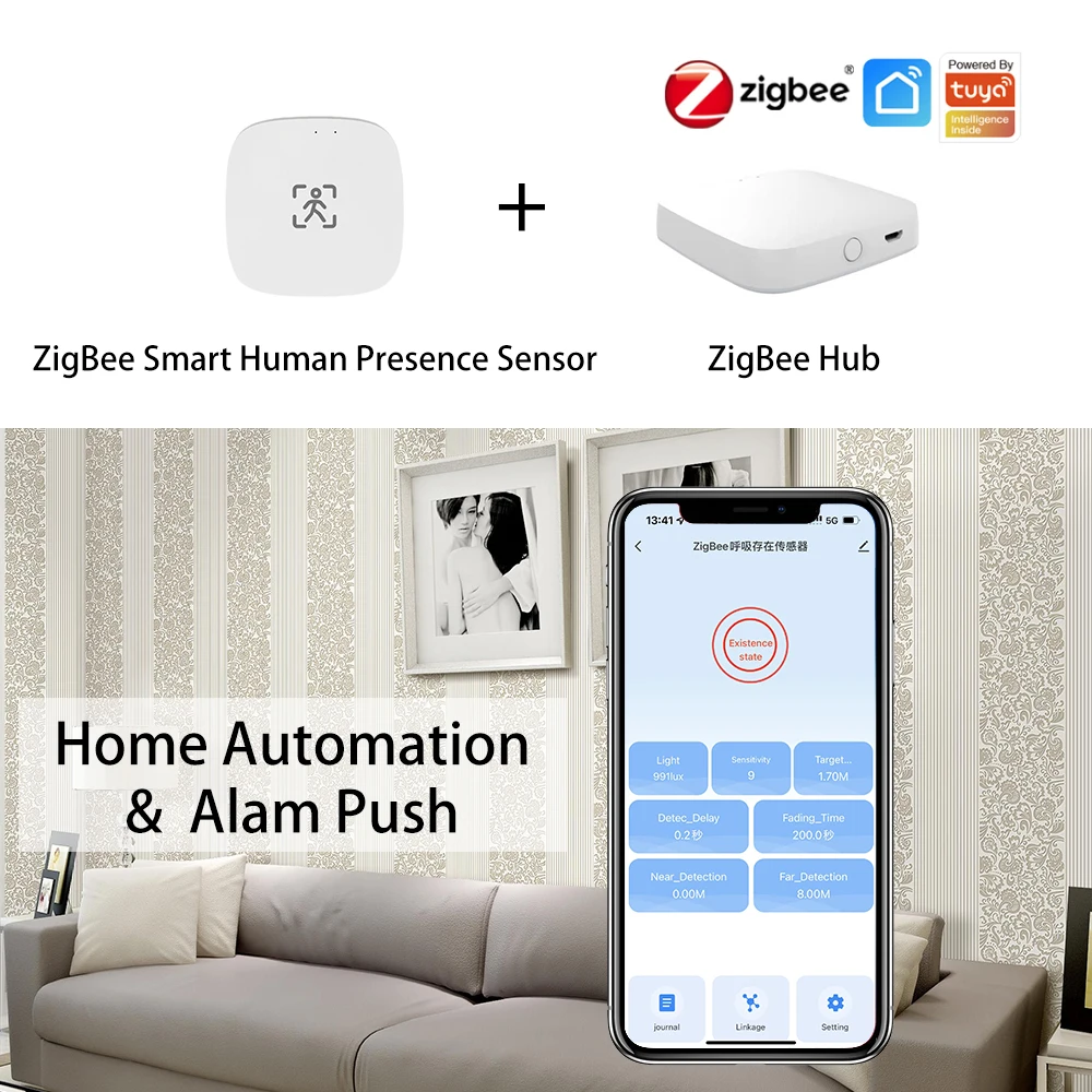 WiFi Smart Human Presence Detector Tuya Zigbee Human Body Microwave Motion Sensors Real Time Radar Detector for Home Automation