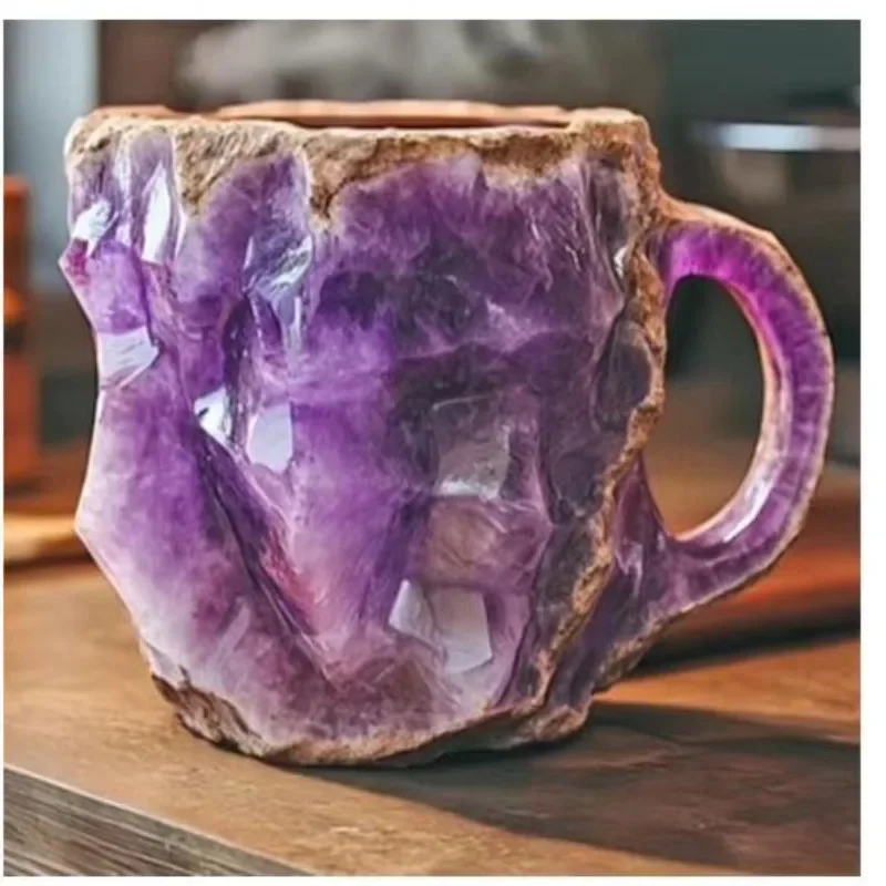 Taza de café Mineral de cristal de imitación creativa, taza de agua elegante de resina, tazas Minerales para oficina y hogar, regalos de Año Nuevo para sus amigos