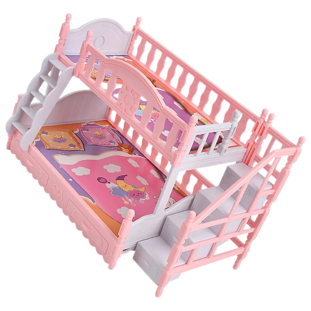 

Play House Accessories Mini Bunk Bed Kit Miniature Furniture Ornament Models Toy