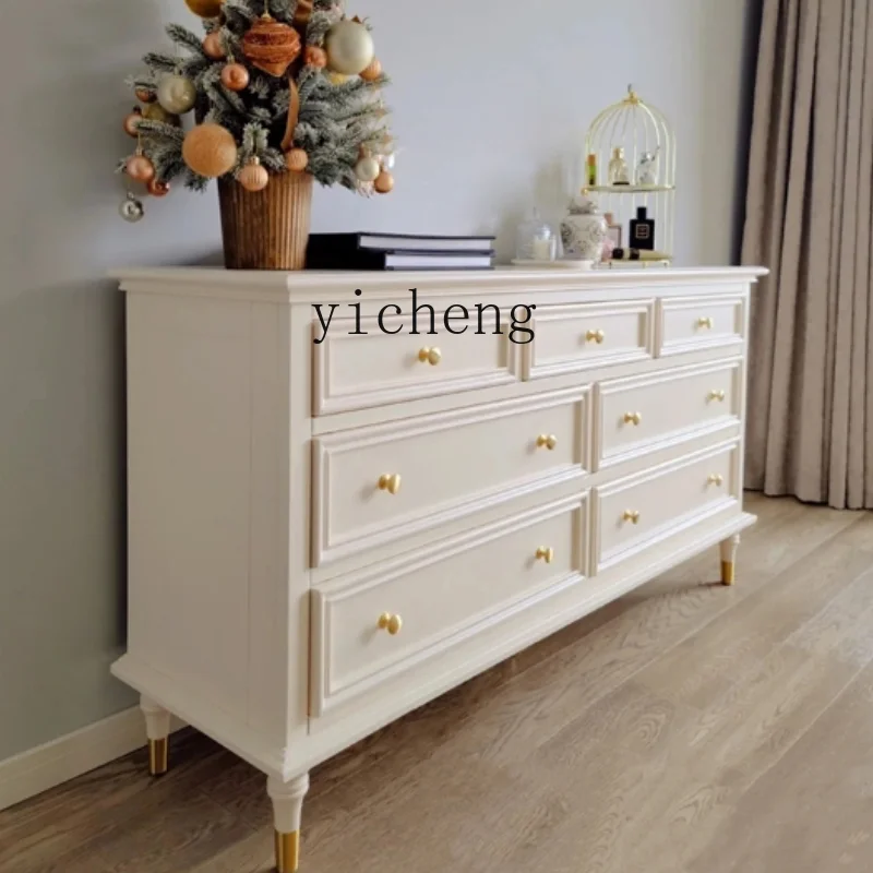 

ZC light luxury chest cabinet white solid wood storage cabinet six buckets seven buckets eight buckets