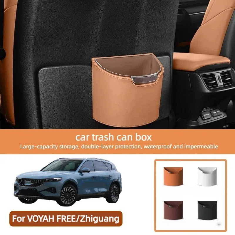 

For VOYAH FREE/Zhiguang 2024 2025 Car Trash Can Seat Back Storage Box Double Layer Hanging Vehicle Garbage Bin Accessories