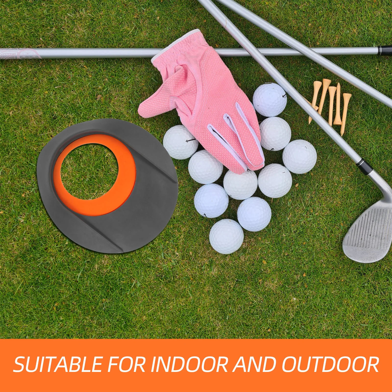 

Hole Cup Putting Training Grey Orange Thermoplastic Rubber Portable Practice Indoor Outdoor Golf Accessories Improve Accuracy
