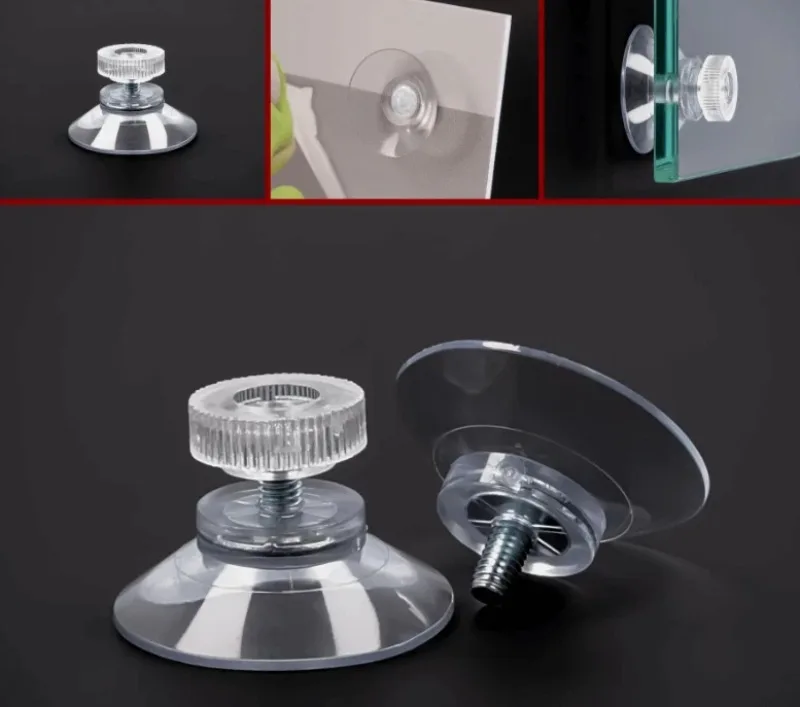 

20pcs Strong PVC Suction Cup Hook with M4 Screw Rod Plastic M5 Nut Mushroom Head Clear Suction Cups Knurled Nut