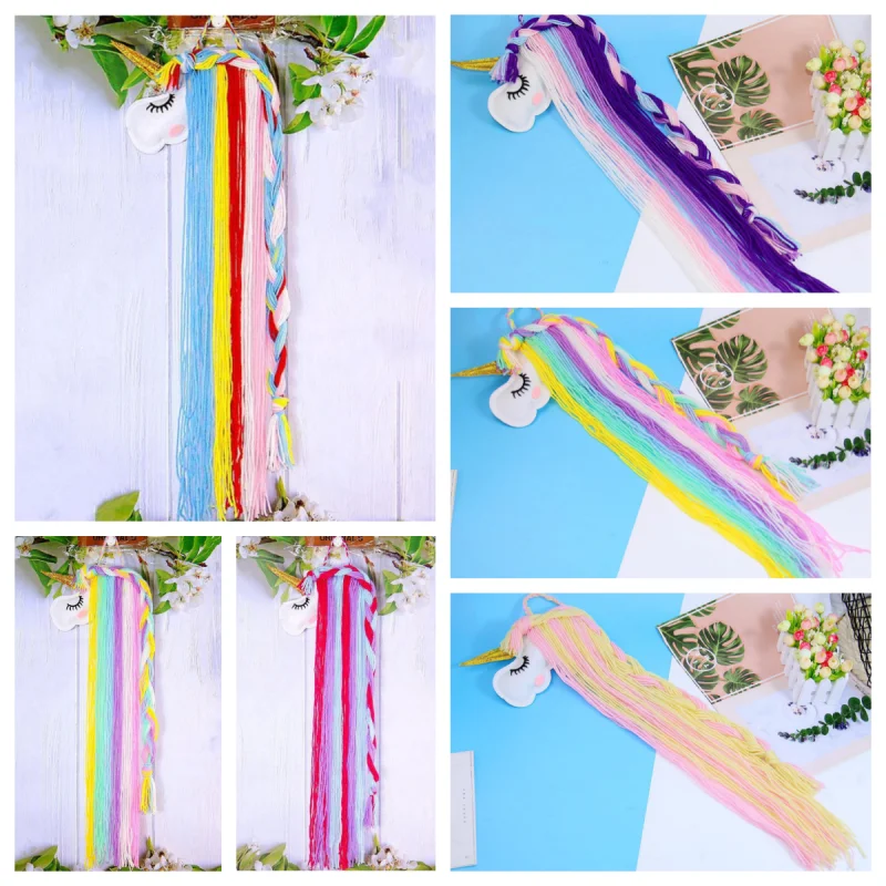 

Unicorn Hair Clips Storage Organizer for Girls Room Decor, Aesthetic Wall Art, Bohemian Tassel, Children Room Decoration